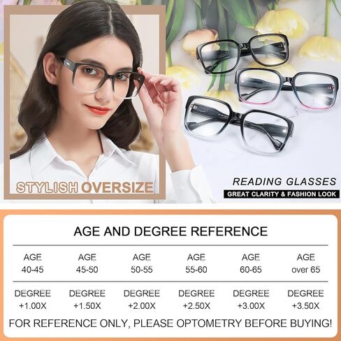 نظارات قراءة كبيرة الحجم من MARE AZZURO قارئات الموضة النسائية 1.0 1.25 1.5 1.75 2.0 2.25 2.5 2.75 3.0 3.5 4.0 5.0 6.0 in Kuwait