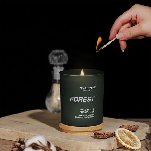 شموع معطرة للمنزل، شمع الصويا الطبيعي، شموع معطرة لتخفيف التوتر والاسترخاء، النعناع البري والأوكالبتوس، وعاء متوسط، مثالي لديكور المنزل وغرفة النوم in Saudi Arabia