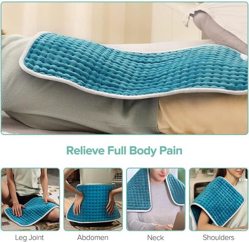 وسادة تسخين كهربائية لآلام الظهر، والتشنجات، وتخفيف التهاب المفاصل، مقاس 30.48 سم × 60.96 سم XL مقاس كينج فائق الحرارة، لمسة ناعمة مع خيارات العلاج الحراري الرطب والجاف، 6 إعدادات، إيقاف تلقائي، يمكن غسله في الغسالة، أخضر in Kuwait