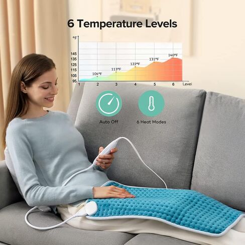 وسادة تسخين كهربائية لآلام الظهر، والتشنجات، وتخفيف التهاب المفاصل، مقاس 30.48 سم × 60.96 سم XL مقاس كينج فائق الحرارة، لمسة ناعمة مع خيارات العلاج الحراري الرطب والجاف، 6 إعدادات، إيقاف تلقائي، يمكن غسله في الغسالة، أخضر in Kuwait