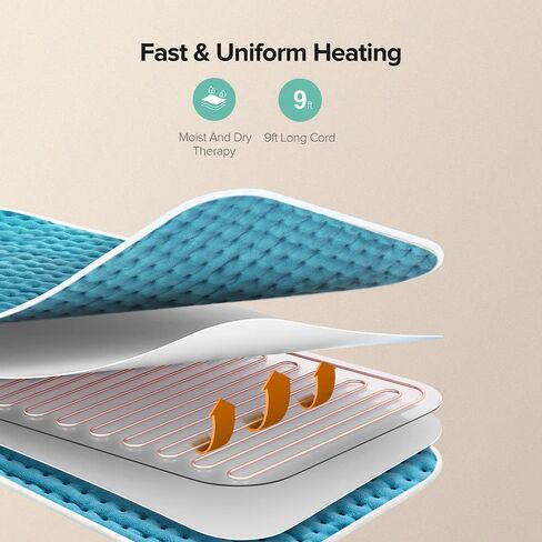 وسادة تسخين كهربائية لآلام الظهر، والتشنجات، وتخفيف التهاب المفاصل، مقاس 30.48 سم × 60.96 سم XL مقاس كينج فائق الحرارة، لمسة ناعمة مع خيارات العلاج الحراري الرطب والجاف، 6 إعدادات، إيقاف تلقائي، يمكن غسله في الغسالة، أخضر in Kuwait