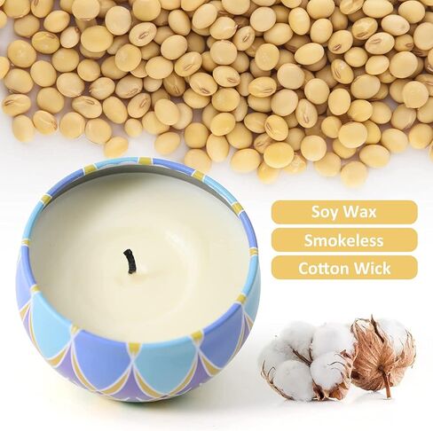 شموع معطرة للمنزل، شموع الصويا، شموع عيد الميلاد، هدايا عيد الأم، هدايا عيد الميلاد، زينة عيد الميلاد، رائحة ملح البحر والمريمية، والخزامى والفانيليا، وعشب الليمون والبرغموت، وعنبر البحر الأبيض المتوسط in Kuwait