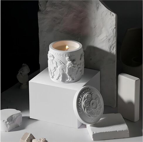 عطر الأوسمانثوس| شمعة فاخرة من الجبس برائحة الصويا العطرية لديكور المنزل والاسترخاء | | زيت عطري عالي الرائحة بنسبة 10% وحرق يدوم لمدة 40 ساعة in Kuwait