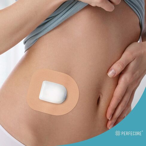 Perfecore Adhesive Bandage Patch Compatible w/Omnipod (30-Pack Set) – Waterproof, Sweatproof Continuous Glucose Monitor Sensor Cover Tape for Sensitive Skin – Diabetes and Diabetic Supplies – Nude in Saudi Arabia