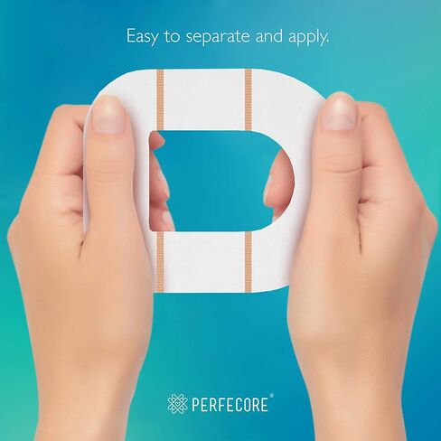 Perfecore Adhesive Bandage Patch Compatible w/Omnipod (30-Pack Set) – Waterproof, Sweatproof Continuous Glucose Monitor Sensor Cover Tape for Sensitive Skin – Diabetes and Diabetic Supplies – Nude in Saudi Arabia