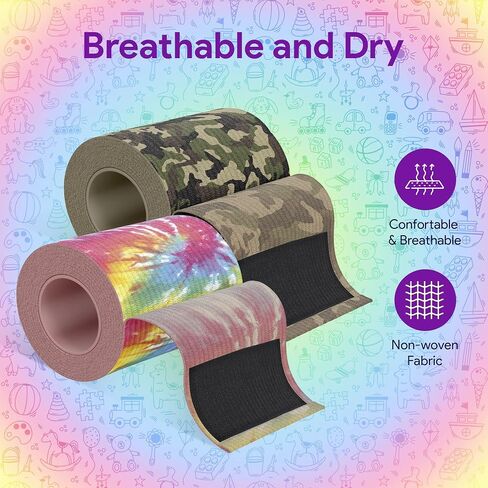 Elastic Bandage Wrap with Self Closure - 3" x 180" Compression Sports Wrap - 2 Breathable and Moisture Resistant Elasticated Medical Wrap Bandages for Foot, Leg, Arm, and Body Sprains in Kuwait