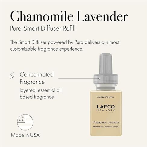LAFCO New York Pura Smart Device Refill, Champagne - Pack of 2 - Vial Delivers Up to 2 Weeks of Fragrance Life - Made in The USA in Kuwait