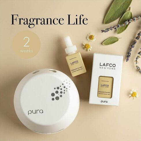 LAFCO New York Pura Smart Device Refill, Champagne - Pack of 2 - Vial Delivers Up to 2 Weeks of Fragrance Life - Made in The USA in Kuwait