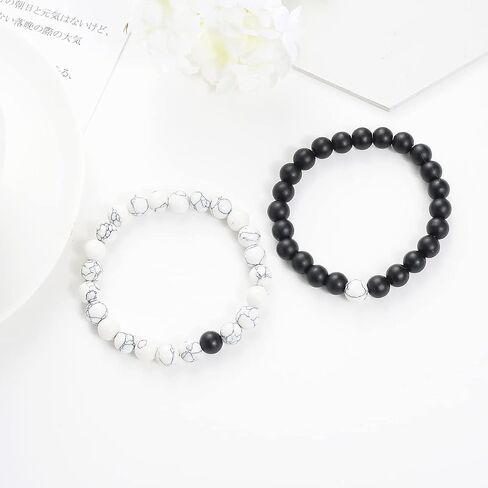 2Pcs Lava Rock Beaded Stretch Bracelets, Tiger Eye Turquoise Natural Stone Beads Bracelet Used As Essential Oil Diffuser for Women Men Yoga Meditation Aromatherapy Jewelry in Kuwait