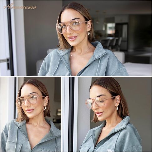 AMOMOMA 3 عبوات نظارات قراءة طيار كلاسيكية للنساء والرجال، قارئ كلاسيكي كبير الحجم بإطار كمبيوتر أزرق فاتح AM6111 in Kuwait