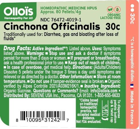 OLLOIS Cinchona Officinalis 30c عضوي، خالي من اللاكتوز، نباتي، طب المثلية، 80 حبة (عبوة من 1) in Saudi Arabia