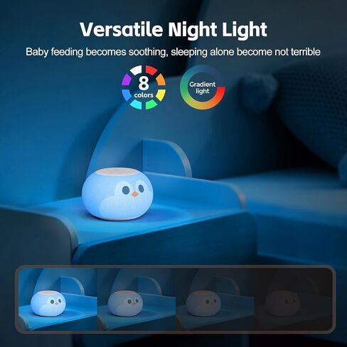جهاز صوت ريتشر بيبي، 8+1 ضوء ليلي، ضوء متدرج، 20 صوتًا مهدئًا، قفل للأطفال، مهدئ للضوضاء البيضاء، تهويدة لغرفة الأطفال، مؤقت نوم 30/60/180 دقيقة، غرفة نوم الأطفال الصغار والأطفال، محمول (قطة) in Kuwait