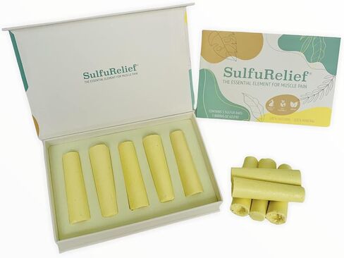 Sulfur Bars for Pain - Azufre en Barra- Sulphur Rods - Alternative Medicine Remedy for Muscle Recovery, Joint Pain, Blast of Wind, Cervical Pain, Neck Pain - 100% Natural Sulfur Sticks Qty. 5 in Saudi Arabia