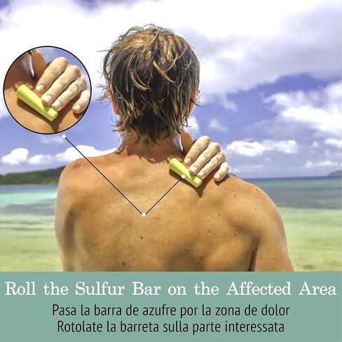 Sulfur Bars for Pain - Azufre en Barra- Sulphur Rods - Alternative Medicine Remedy for Muscle Recovery, Joint Pain, Blast of Wind, Cervical Pain, Neck Pain - 100% Natural Sulfur Sticks Qty. 5 in Saudi Arabia