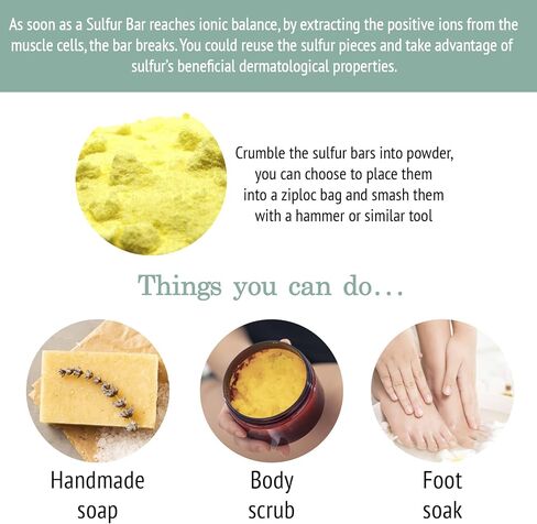 Sulfur Bars for Pain - Azufre en Barra- Sulphur Rods - Alternative Medicine Remedy for Muscle Recovery, Joint Pain, Blast of Wind, Cervical Pain, Neck Pain - 100% Natural Sulfur Sticks Qty. 5 in Saudi Arabia