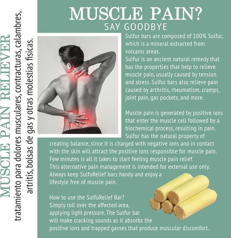 Sulfur Bars for Pain - Azufre en Barra- Sulphur Rods - Alternative Medicine Remedy for Muscle Recovery, Joint Pain, Blast of Wind, Cervical Pain, Neck Pain - 100% Natural Sulfur Sticks Qty. 5 in Saudi Arabia