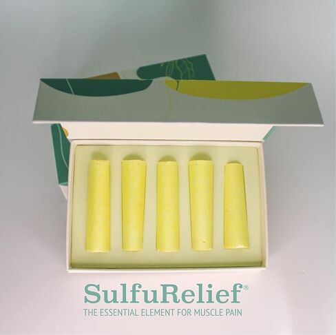 Sulfur Bars for Pain - Azufre en Barra- Sulphur Rods - Alternative Medicine Remedy for Muscle Recovery, Joint Pain, Blast of Wind, Cervical Pain, Neck Pain - 100% Natural Sulfur Sticks Qty. 5 in Saudi Arabia
