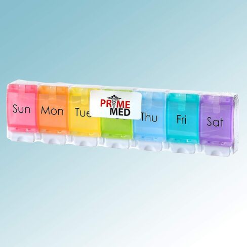 منظم حبوب الدواء بزر ضغط من برايميد - تذكير دواء مرمّز في أسبوع واحد in Kuwait