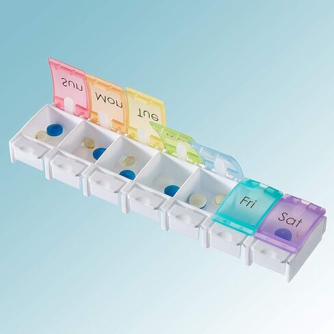 منظم حبوب الدواء بزر ضغط من برايميد - تذكير دواء مرمّز في أسبوع واحد in Kuwait