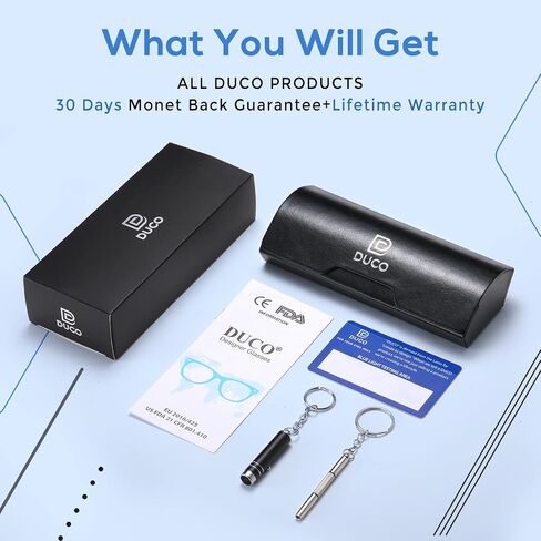 DUCO الضوء الأزرق حجب النظارات للرجال بلو راي نظارات المتضخم نظارات الكمبيوتر ريترو مربع نظارات الموضة 5223 in Kuwait