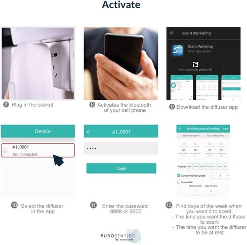 PuroSentido بواسطة: Scentrade، Allegro Aroma Diffuser، ناشر الزيوت العطرية بدون ماء، ناشر الروائح بدون ماء للمنزل، ناشر بلوتوث، ناشر محمول، ناشر للزيوت العطرية in Saudi Arabia