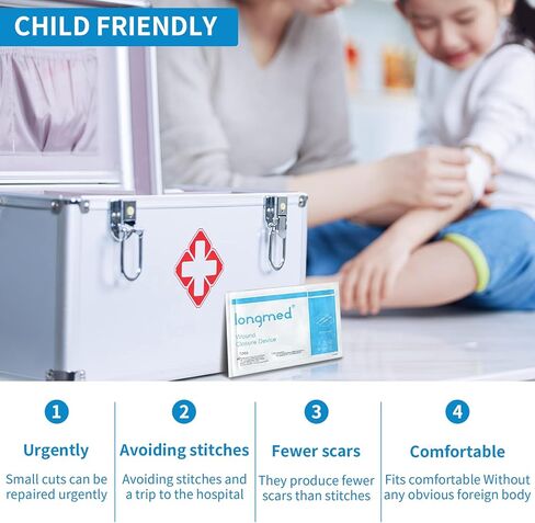 Emergency Wound Closure Zippers, 4 Pcs Zip Stitch Sutures Butterfly Bandaids, Repair Wounds Without Stitches, Great for Outdoor Activities, Quick Clot -Emergency Wound Closures Device in Kuwait