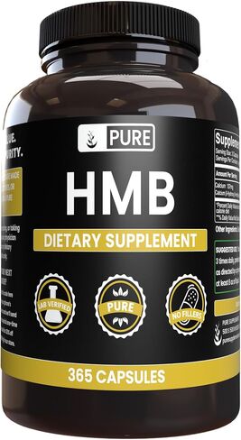 Pure Original Ingredients HMB (365 Capsules) No Magnesium Or Rice Fillers, Always Pure, Lab Verified in Saudi Arabia