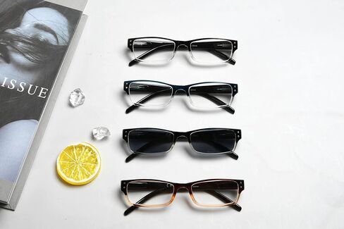 Eyekepper 4 Pack Classic Reading Glasses for Women and Men Include Reading Sunglasses Two-Tone Readers +0.50 in Kuwait