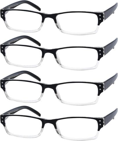 Eyekepper 4 Pack Classic Reading Glasses for Women and Men Include Reading Sunglasses Two-Tone Readers +0.50 in Kuwait