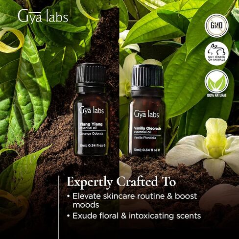 Gya Labs زيت يلانج يلانج العطري وزيت الفانيليا العطري (10 مل) - عبوة 2 في 1 in Kuwait