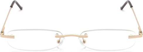 نظارات قراءة بدون إطار من EYE ZOOM مع حافظة رفيعة للرجال والنساء، باللون الأسود والذهبي والمعدني والأزرق والأحمر in Kuwait