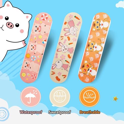 120 قطعة من ضمادات الأطفال، ضمادات كرتونية لطيفة، ضمادات مرنة لاصقة ملونة، ضمادات مقاومة للماء قابلة للتنفس، تحمي الخدوش والجروح للفتيات والأولاد والأطفال الصغار in Kuwait