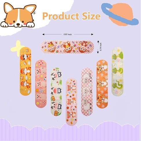 120 قطعة من ضمادات الأطفال، ضمادات كرتونية لطيفة، ضمادات مرنة لاصقة ملونة، ضمادات مقاومة للماء قابلة للتنفس، تحمي الخدوش والجروح للفتيات والأولاد والأطفال الصغار in Kuwait