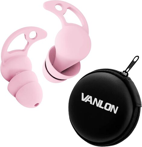 سدادات أذن VANLON لإلغاء الضوضاء أثناء النوم، سدادات أذن قابلة لإعادة الاستخدام لتقليل الضوضاء، زوجان من سدادات الأذن السيليكون فائقة النعومة للحفلات الموسيقية والعمل والسفر وسماعات رأس بخاصية إلغاء الضوضاء 33 ديسيبل (أسود) in Kuwait