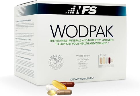 NF Sports WodPak فيتامينات يومية كاملة للرجال والنساء، فيتامينات متعددة بنكهة التوت مع فيتامين د، فيتامين د3، زنك، أوميغا 3، 30 وجبة (عبوة من قطعة واحدة) in Saudi Arabia
