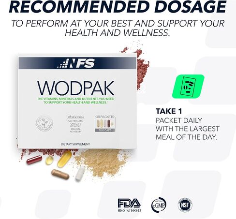 NF Sports WodPak فيتامينات يومية كاملة للرجال والنساء، فيتامينات متعددة بنكهة التوت مع فيتامين د، فيتامين د3، زنك، أوميغا 3، 30 وجبة (عبوة من قطعة واحدة) in Saudi Arabia