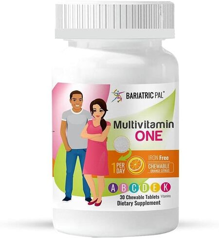 BariatricPal Multivitamin 1 يوميًا! فيتامينات متعددة لعلاج السمنة قابلة للمضغ وخالية من الحديد - حمضيات البرتقال (30 قطعة) in Kuwait
