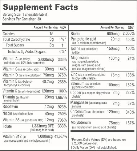 BariatricPal Multivitamin 1 يوميًا! فيتامينات متعددة لعلاج السمنة قابلة للمضغ وخالية من الحديد - حمضيات البرتقال (30 قطعة) in Kuwait