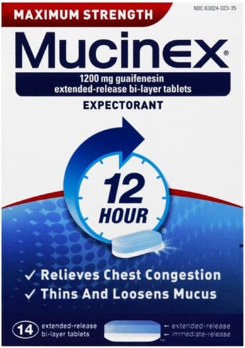 Mucinex Maximum Strength 12-Hour Chest Congestion Expectorant Tablets, 14 ct in Saudi Arabia