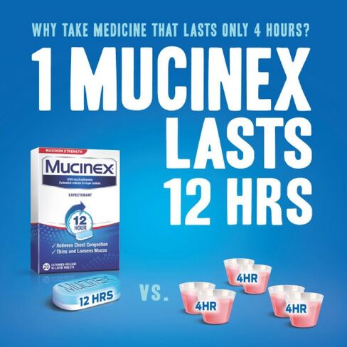 Mucinex Maximum Strength 12-Hour Chest Congestion Expectorant Tablets, 14 ct in Saudi Arabia