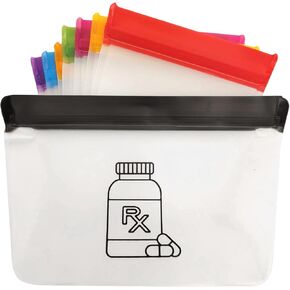 Reusapak 8 Piece Set Zippper Pill Pouch Organizers, Daily Purpose & Travel, Color-Coded Vitamin & Medicine Bags, Airtight Zip, Organize Small Items Bags in Saudi Arabia