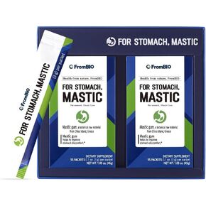 FromBIO Chios Mastic Gum Supplement for Stomach (30 Sticks) - Alternative to Probiotics for Digestive Health. 1,050mg Mastic, 107.8mg Oleanolic Acid. in Kuwait