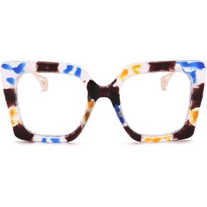 Melpomenia Oversized Blue Light Glasses for Women Fashion Big Frame Computer Gaming Eyeglasses with Clear Lens