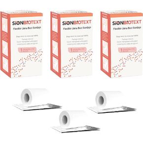 Unna Boot with Zinc by Sion Biotext Flexible Compression Bandage Maintain Moist Healing Environment Medical Dressing Wrap Gauze - EMS First Aid Supplies - 3 Inches X 10 Yards Roll (Pack of 3)