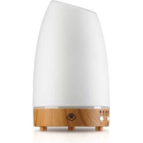 Serene House Ultrasonic Astro Aromatherapy Essential Oil Cool Mist Diffuser – 7-Color Calming Light Display with Timer Control, Automatic Shut-Off (Grey Cover/White Base, 130ml)