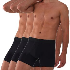 Washable Absorbency Urinary Incontinence Underwear for Men, 5" Inseam Leak Free Boxer Briefs for Bladder Leakage, 3 Pack (Small, Black)