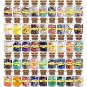 UFEEL Crystals for Witchcraft Bottles - 45 PCS Different Gemstone and Crystals for Spell Jars - Small Crystal Chips - Healing Crystals for Witchcraft, Great Choice for Gift, Collection and Home Decor in Kuwait