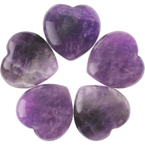 حجر عين النمر بلورات القلب بلورات الشفاء الطبيعية أحجار الحب القلب 1.2 بوصة مصقولة منحوتة صخور النخيل ريكي موازنة التأمل مع حقيبة هدية 5 قطع in Kuwait