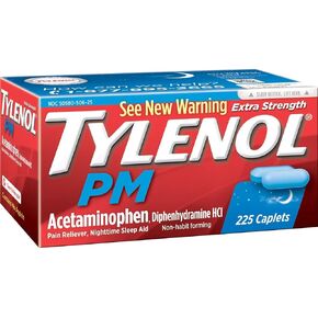 مسكن الألم Tylenol Pm ذو القوة الإضافية + مساعد النوم، 225 كبسولة (عبوة واحدة) in Kuwait