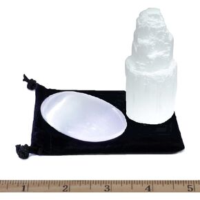 دانسينغ بير برج سيلينيت وحجر النخيل الفاخر المصنف يدويًا يتضمن بطاقة تعريف تعليمية لحسن الحظ والحماية، طاقة نقية، ديكور العصر الجديد، التدليك، ريكي، شاكرات التوازن in Kuwait